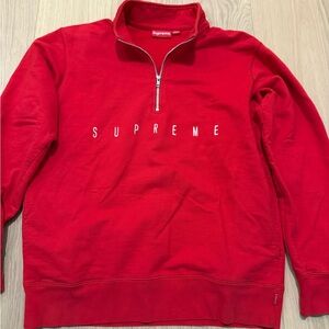 Supreme Half Zip Sweatshirt Red